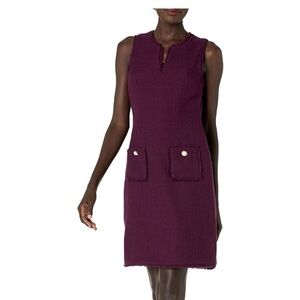 Karl Lagerfeld Paris Women's Tweed Shift Dress with Pockets size 4
